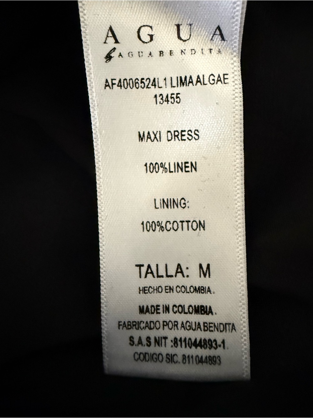 Agua by Agua Bendita Lima Algae Printed Tiered 100% Linen Maxi Dress Size M NWOT - Picture 15 of 15